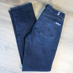 7 For All Mankind Kimmie Straight Leg Jeans Dark Wash Blue Womens 30 Mid Rise